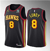 Men's Atlanta Hawks #8 Seth Lundy Black 2023 Draft Statement Edition Stitched Jersey Dzhi ,baseball caps,new era cap wholesale,wholesale hats